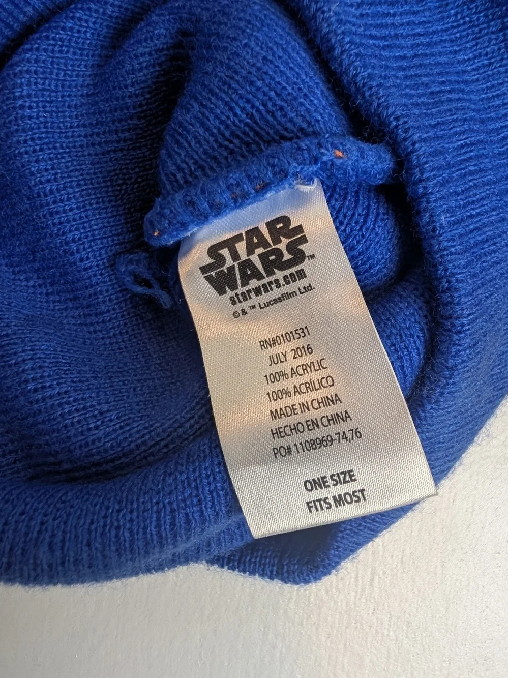Star Wars Kids Blue and Orange Knit Beanie